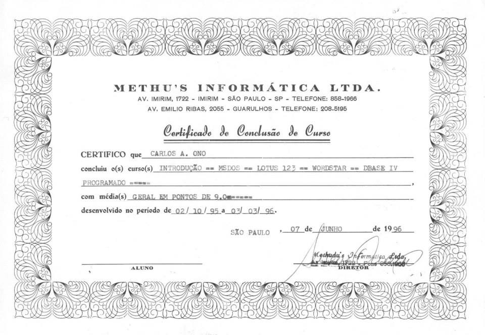 Certificados Carlos Andrade Ono